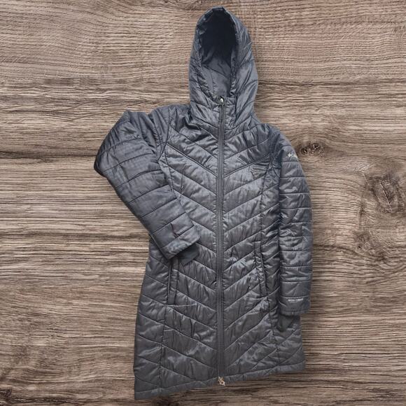 Columbia Omni Heat Long Puffer Coat Womens Small Hooded Winter Jacket Parka - Picture 5 of 16